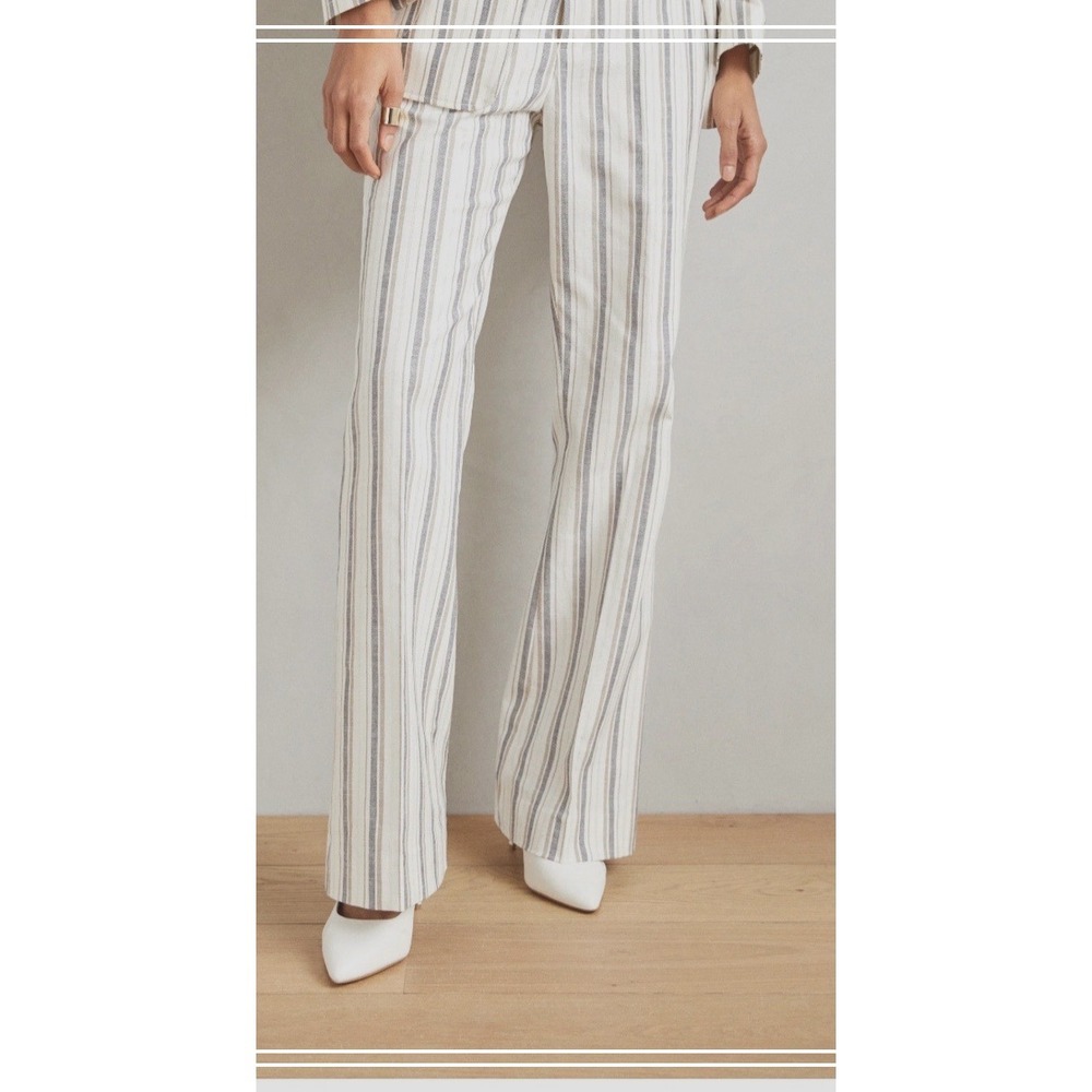 Scotch & Soda -  Violet - Women's Size 26/32 White Stripes Blue Gold Linen Blend